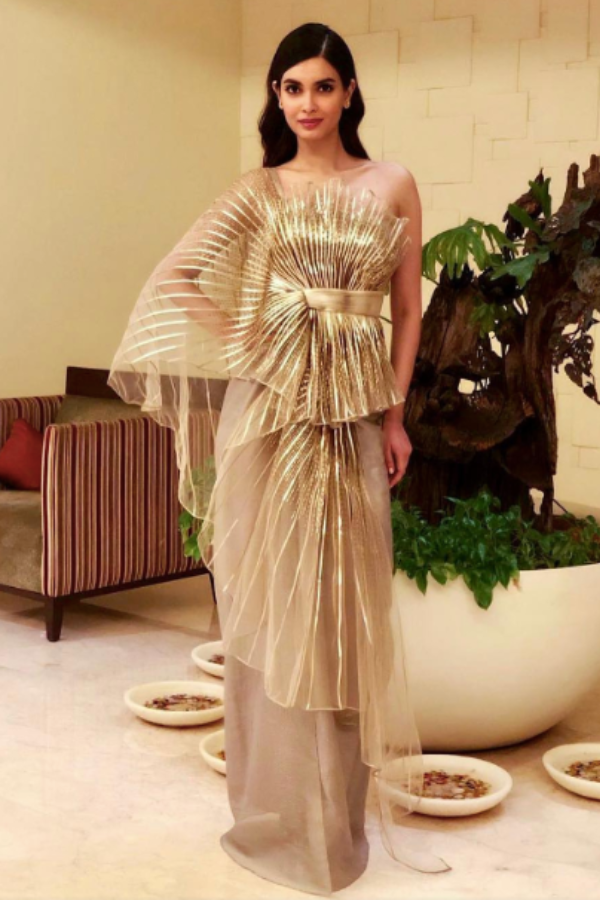 Gold metallic indo western gown Kuro Gold metallic indo western gown Kuro