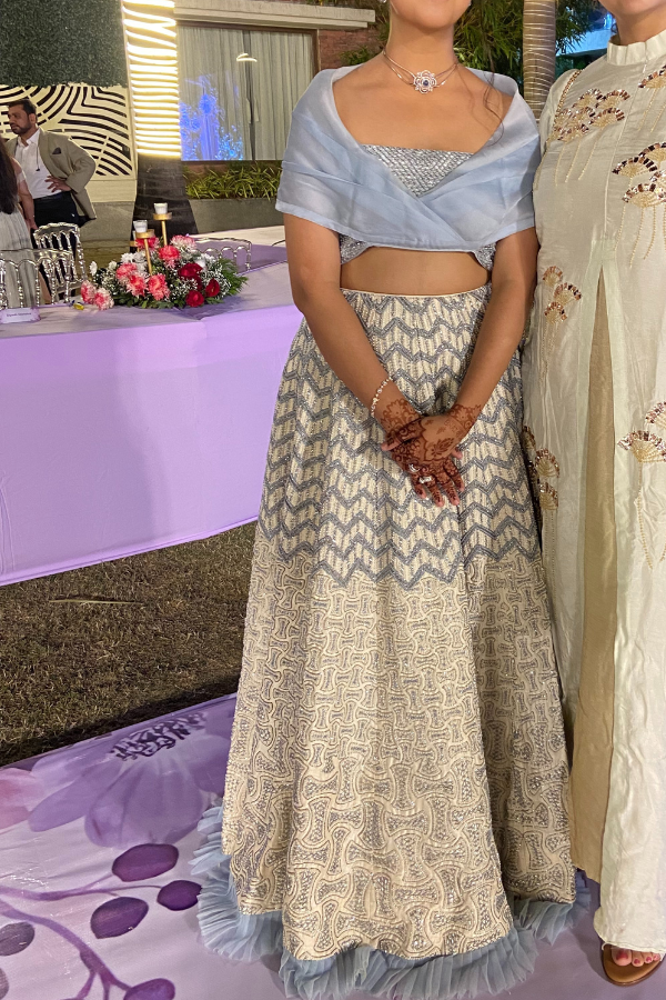 Disha Patil Ice blue lehenga set – Kuro Clothing India