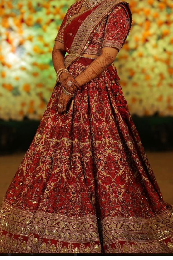 Sabyasachi red bridal lehenga