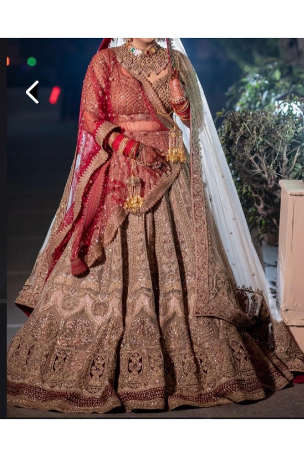 Aashni beige bridal lehenga