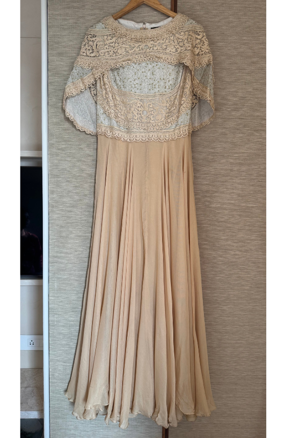 Pankaj and Nidhi beige gown – Kuro