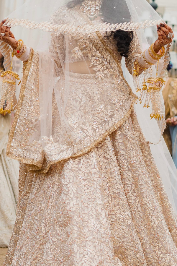 Seema Gujral rose gold lehenga – Kuro