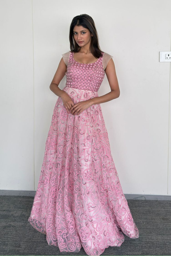 Jade By Monika & Karishma Elegant Blush Pink Gown – Kuro
