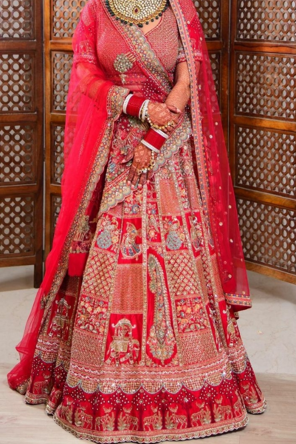 Frontier Raas Red Bridal lehenga – Kuro Clothing India
