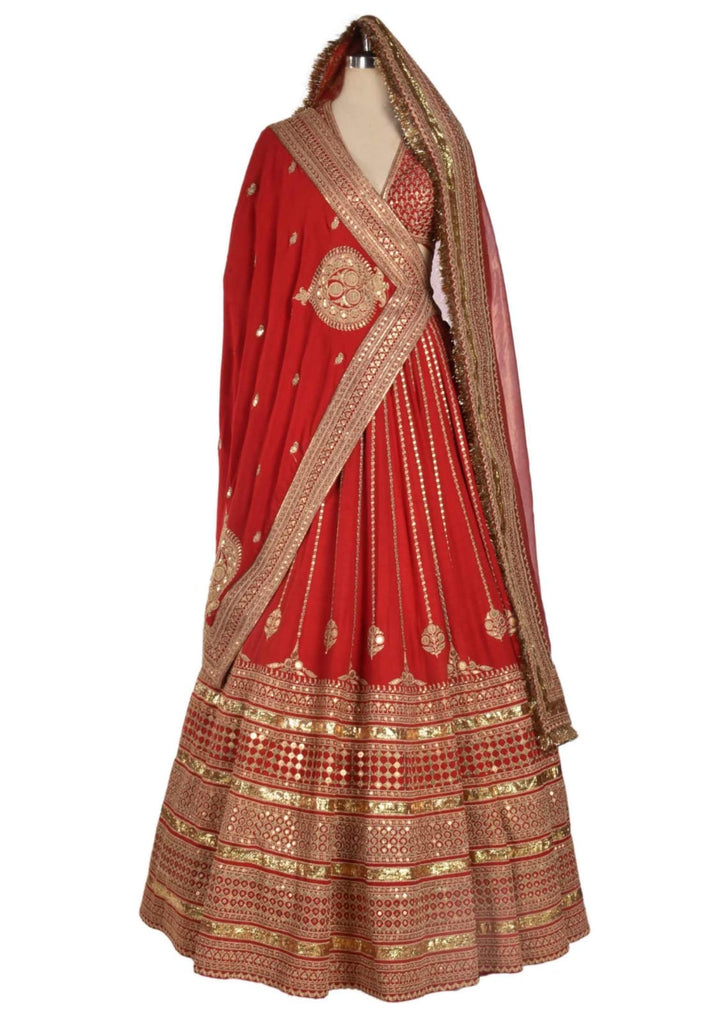 Sabyasachi Red Bridal Lehenga Set