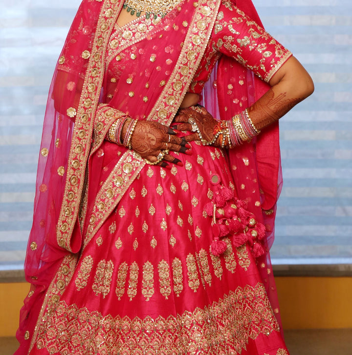 Sabyasachi Red Bridal Lehenga Set