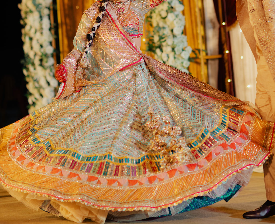 Rimple & Harpreet Multicoloured Embroidered Lehenga Set