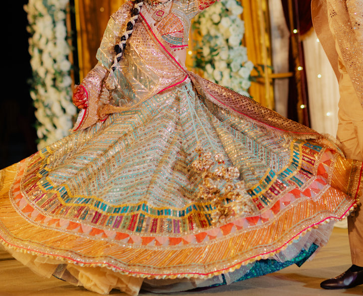 Rimple & Harpreet Multicoloured Embroidered Lehenga Set