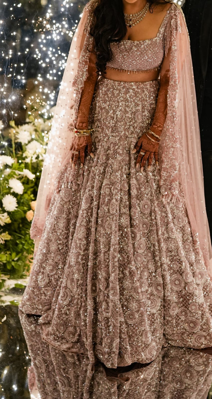 Seema Gujral Mauve Embellished Lehenga Set
