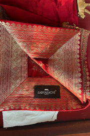 Sabyasachi red bridal embroidered lehenga