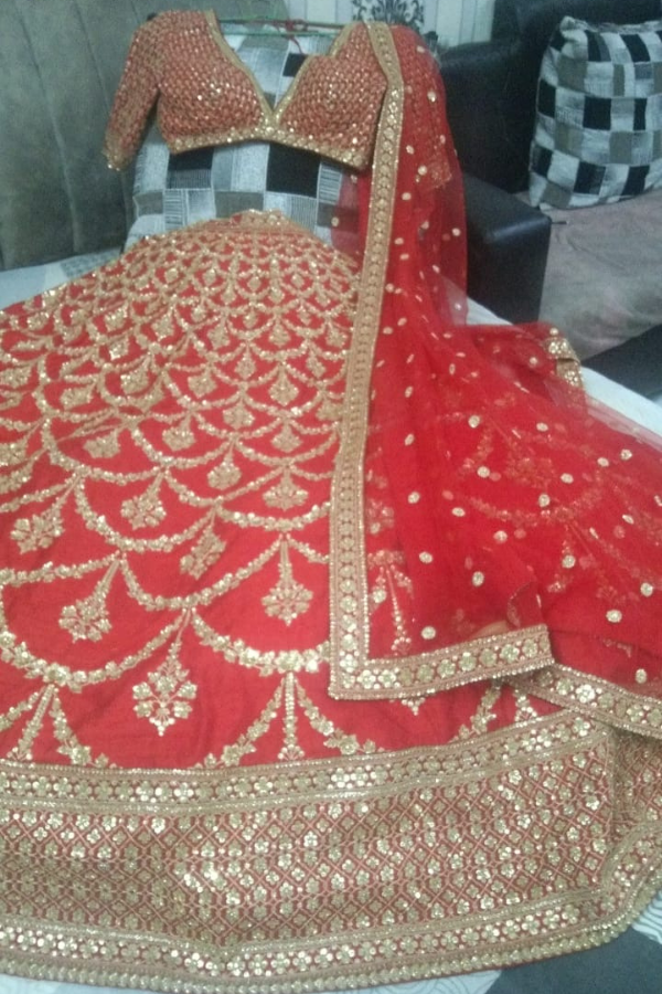 Sabyasachi red bridal lehenga