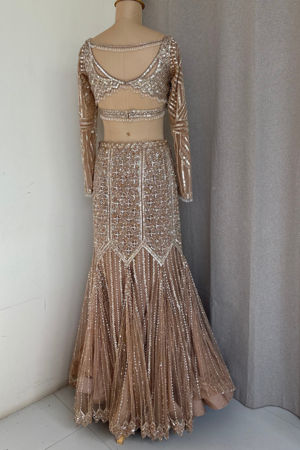 Sequin Fish-Cut Lehenga set