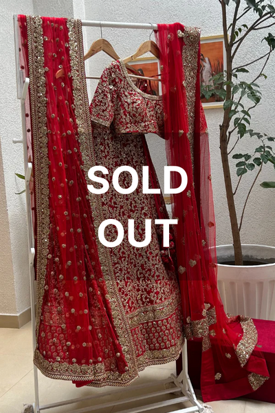 Sabyasachi Red bridal lehenga with 2 dupattas