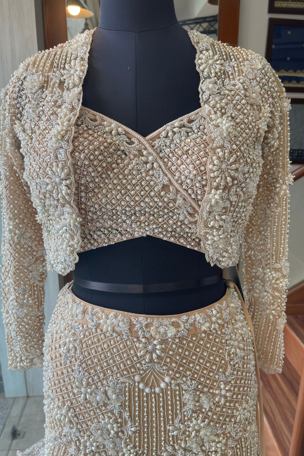 Payal Keyal Ivory Jacket lehenga set