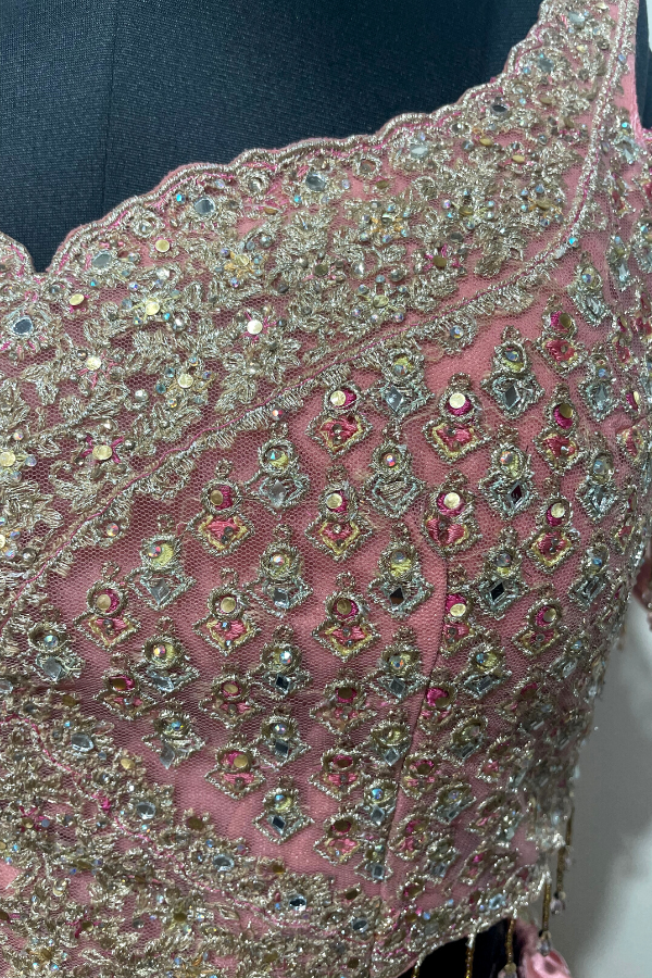 Royal pink embroidered lehenga set