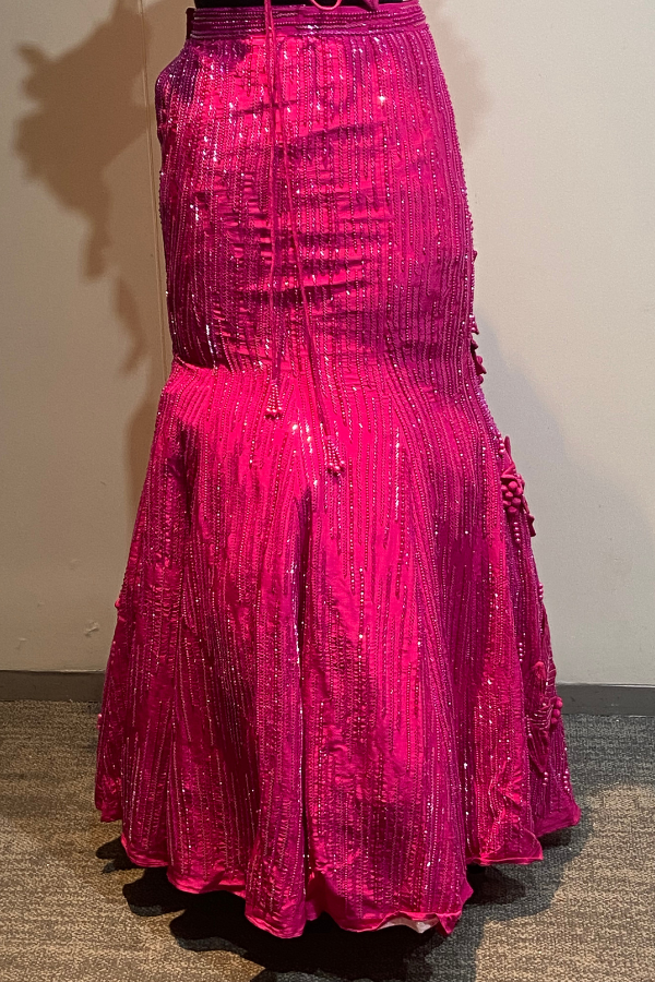 Fuchsia Bloom Fishcut lehenga set