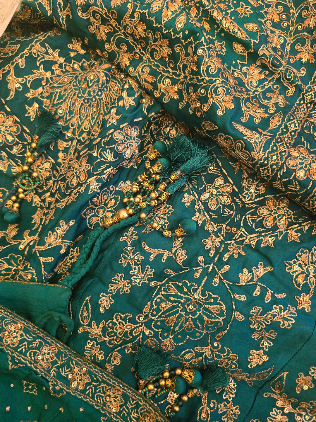 Ritu Kumar Emerald Usbeg Ari Lehenga Set