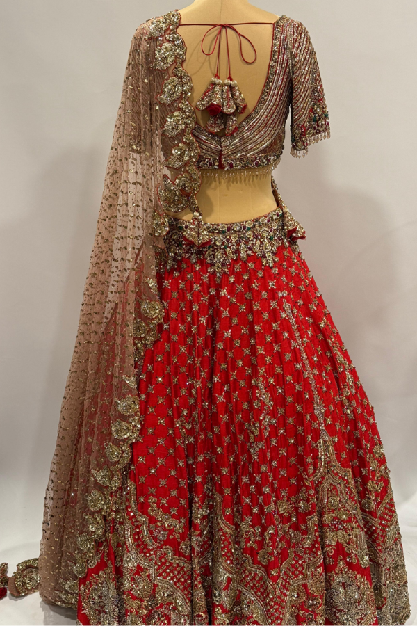 Red Embroidery Lehenga set