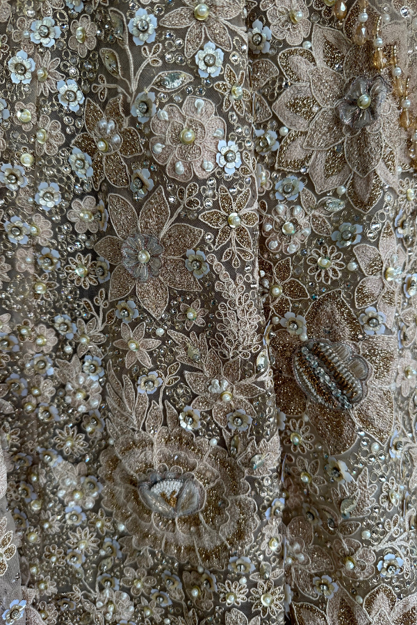 Tarun Tahiliani beige embroidered floral lehenga
