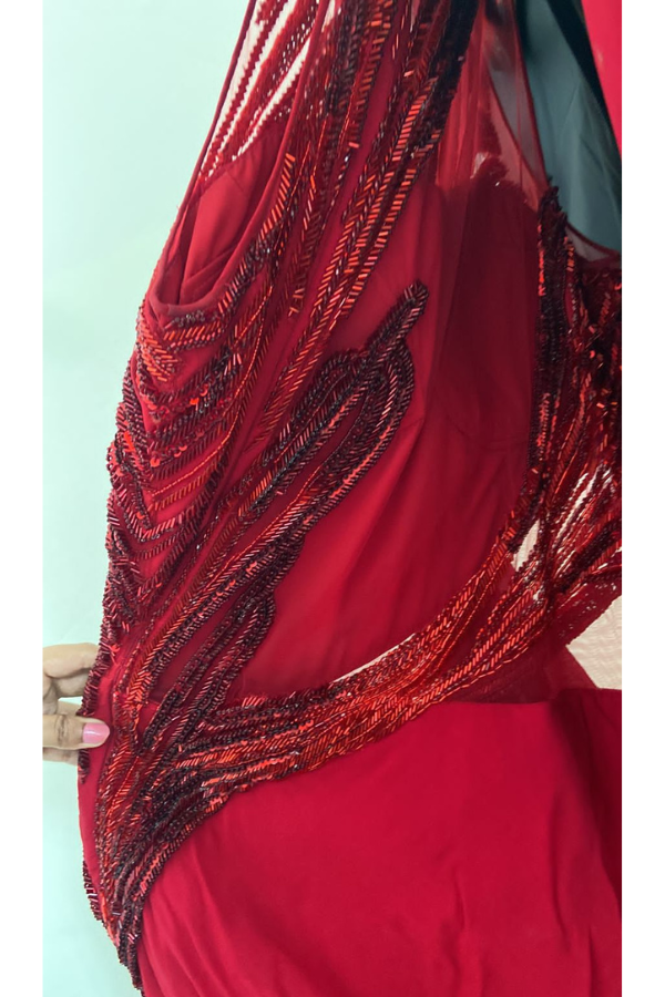 Gaurav Gupta Red Saree Gown