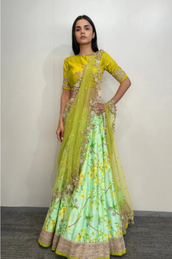 Mustard Floral lehenga set