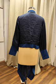 Payal Khandwala blue silk cape