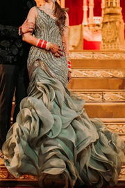 Gaurav Gupta sea green ruffled gown