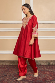 Sheetal Batra Red silk kurta set