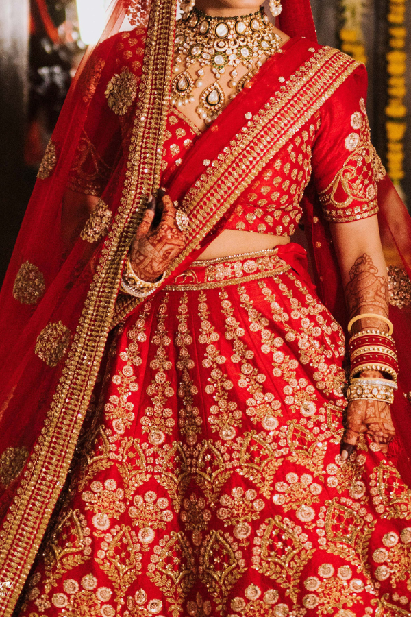 Sabyasachi red bridal lehenga