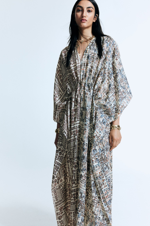 Anamika Khanna H&M Silk-blend graphic-print kaftan dress