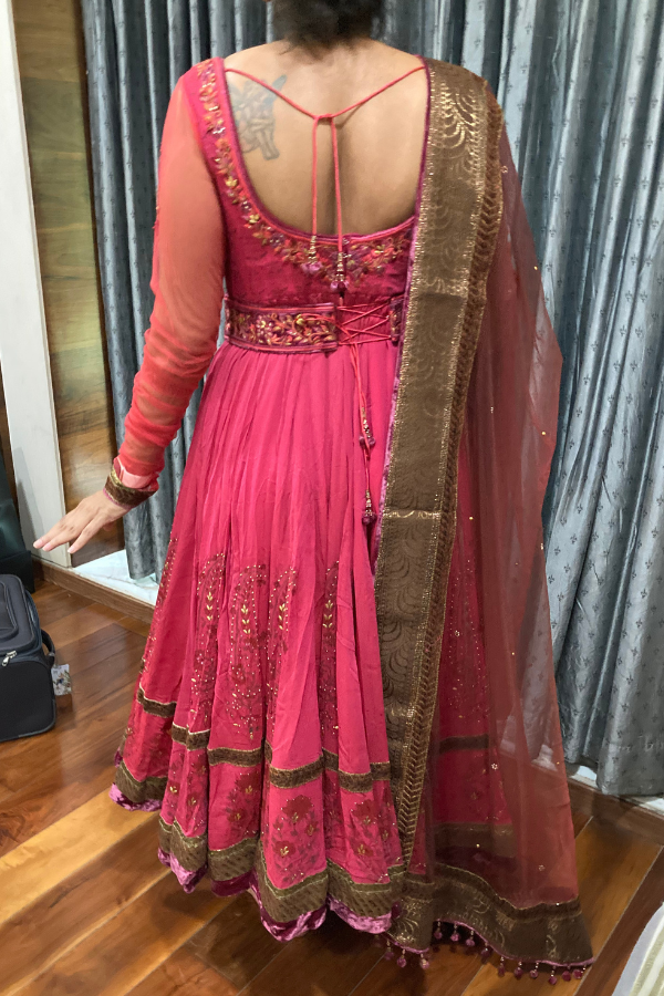 Tarun Tahilani fuchsia anarkali set