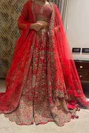 Dolly J red bridal lehenga