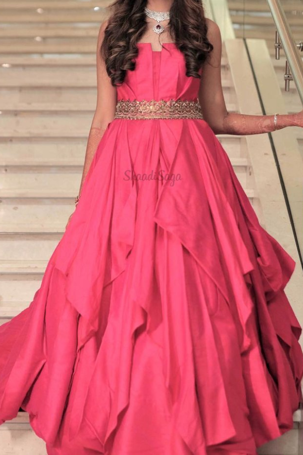 Shantanu & nikhil red gown