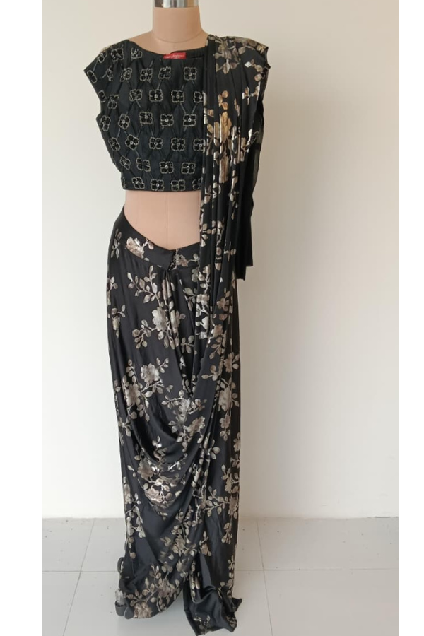 Draped floral Dhoti Saree