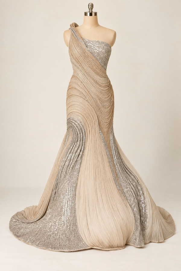 Moonstone mermaid gown
