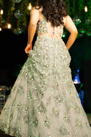 Natasha Dalal Lilac Crystal Encrusted Lehenga