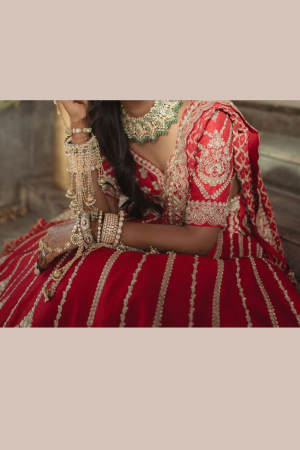KALKI FASHION CRIMSON RED BRIDAL LEHENGA SET