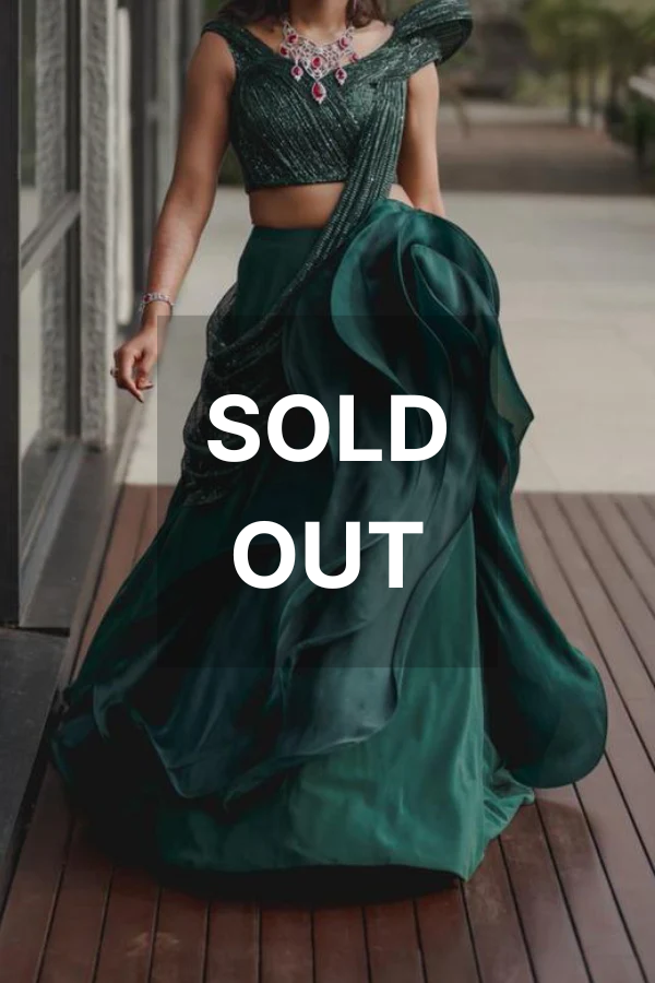 Gaurav Gupta Green sculpted gown Kuro Clothing India