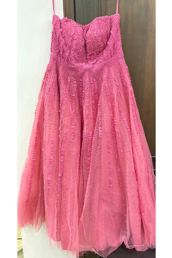 Sunaina Khera pink embroidered tube dress