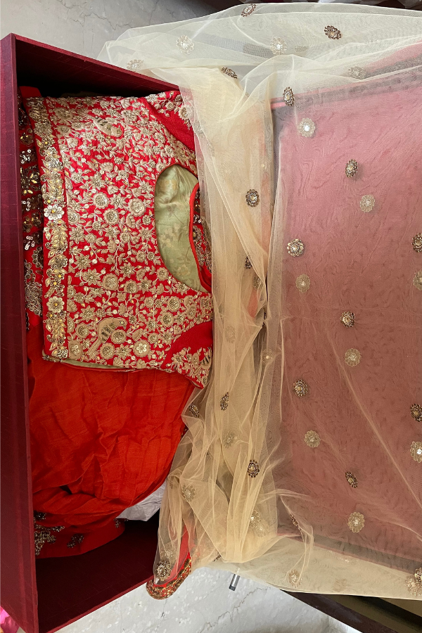 Sabyasachi red bridal lehenga