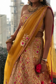 Shyam Narayan Prasad embroidered Yellow lehenga