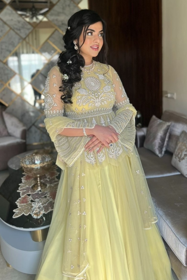 tarun Tahiliani yellow peplum lehenga