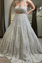 Surabhi Chopra white embellished lehenga