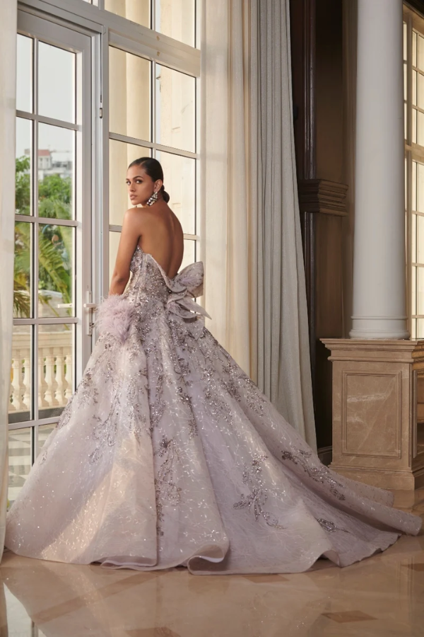 Dolly J Pale Mauve Tulle Gown