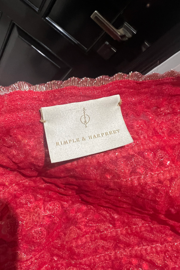 Rimple & Harpreet Red embroidered lehenga