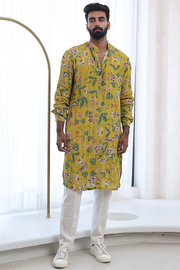 Mahima Mahajan Yellow Printed Kurta