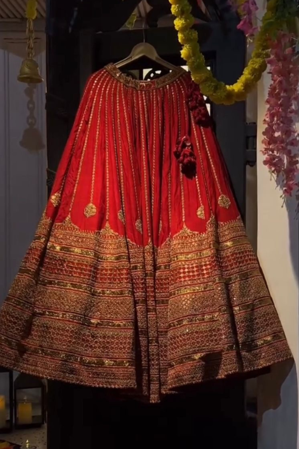 Sabyasachi red bridal lehenga