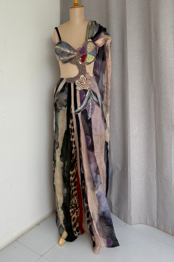 Floral Pre-draped Saree