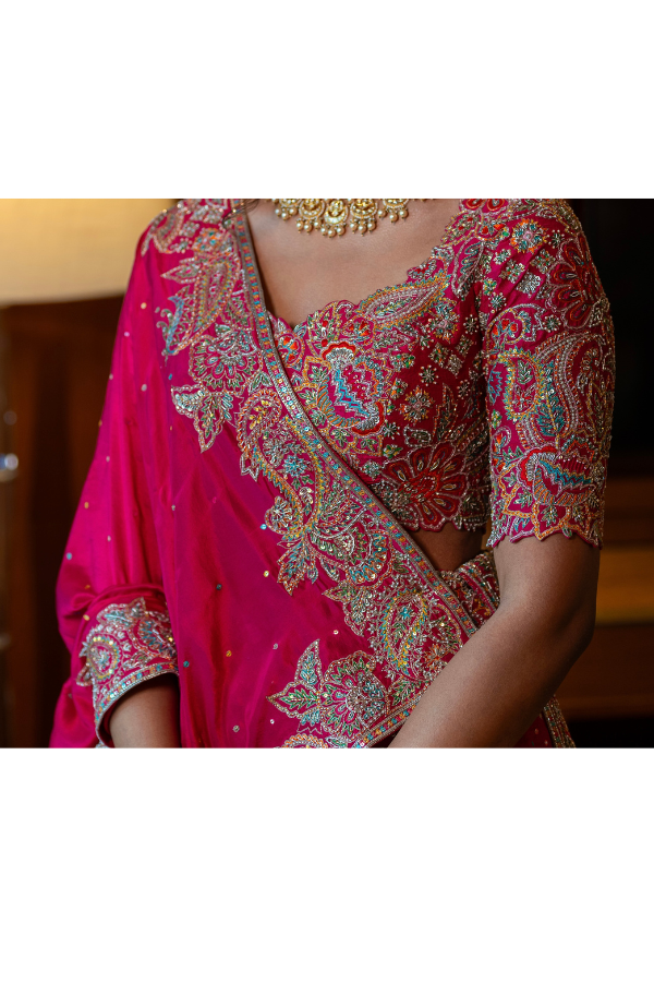 mrunalini rao pink bandhani lehenga