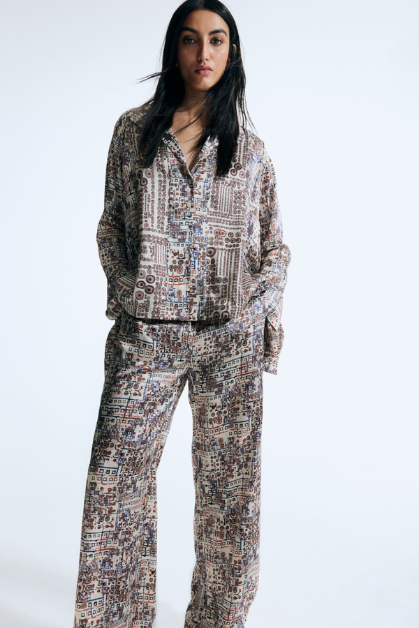 Anamika Khanna H&M Graphic-print silk pyjama set